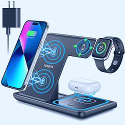Amazon.com: Wireless Charger, 3 in 1 Wireless Charging Station, Fast  Wireless Charger Stand for iPhone 14/13/12/11/Pro/Max/XS/XR/X/8/Plus, for  Apple Watch 8/7/6/5/4/3/2/SE, for AirPods 3/2/Pro(Black) : Cell Phones &  Accessories